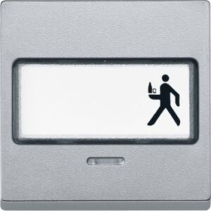 Wippe mit Schriftfeld und Kontrollfenster, aluminium, System M Merten 434660