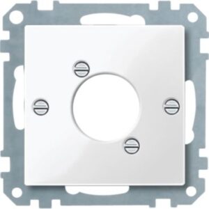 Zentralplatte für Audio-Steckverbinder XLR, polarweiß glänzend, System M Merten 468019