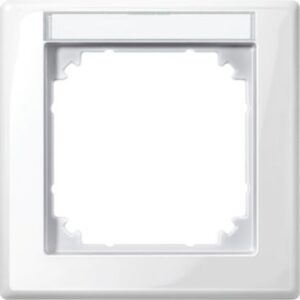 M-SMART-Rahmen, 1 fach  mit Beschriftungsträger, polarweiß glänzend Merten 470119