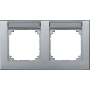 M-PLAN-Rahmen, 2 fach  beschriftbar, waagerechte Montage, aluminium Merten 472260