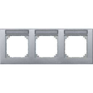 M-PLAN-Rahmen, 3 fach  beschriftbar, waagerechte Montage, aluminium Merten 472360