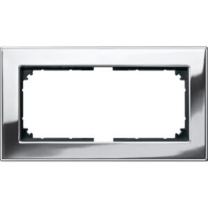 M-PLAN-Metallrahmen, 2 fach  ohne Mittelsteg, Chrom Merten 475839