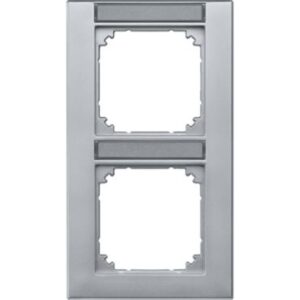 M-PLAN-Rahmen, 2 fach  beschriftbar, senkrechte Montage, aluminium Merten 476260