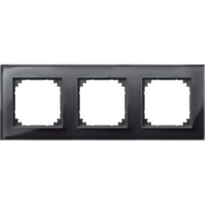 M-PLAN-Echtglasrahmen, 3 fach , Onyxschwarz Merten 489303