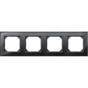M-PLAN-Echtglasrahmen, 4 fach , Onyxschwarz Merten 489403