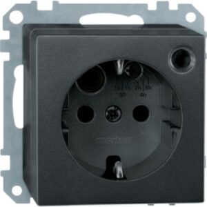 SCHUKO-Timersteckdosen-Einsatz mit BRS, anthrazit, System M Merten 500114