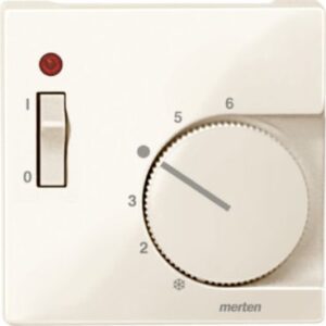 Zentralplatte f. Raumtemperaturregler-Eins. m. Schalter, weiß glänzend, System M Merten 534844