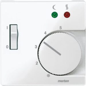 Zentralpl. f. Fußbodentemperaturr.-Eins. m. Schalter, polarweiß glänzend, Sys. M Merten 534919