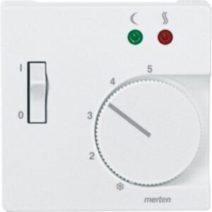 Zentralplatte f. Fußbodentemperaturregler-Eins. m. Schalter, polarweiß, System M Merten 535819