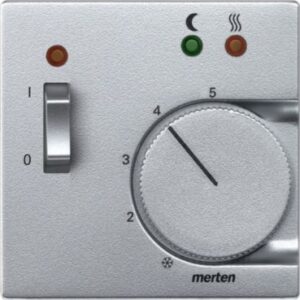 Zentralplatte f. Fußbodentemperaturregler-Eins. m. Schalter, aluminium, System M Merten 535860