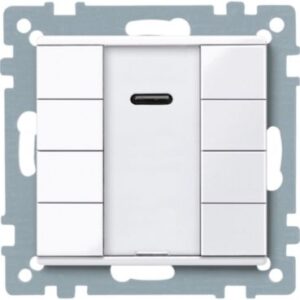 KNX Taster 4 fach  plus mit IR-Empfänger, aktivweiß glänzend, System M Merten 617525