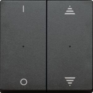 KNX Wippen für Tastermodul 2 fach  mit Aufdruck 1/0 und Auf/Ab, anthrazit, System M Merten 625614