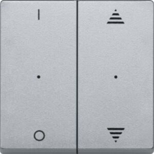 KNX Wippen für Tastermodul 2 fach  mit Aufdruck 1/0 und Auf/Ab, aluminium, System M Merten 625660