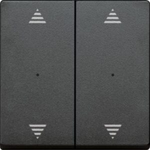 KNX Wippen für Tastermodul 2 fach  mit Aufdrucken Pfeile Auf/Ab, anthrazit, System M Merten 625814