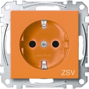 SCHUKO-Steckdose für Sonderstromkr., BRS, StK, Mit Kennz. ZSV, orange, System M Merten MEG2300-0302