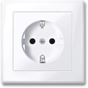 SCHUKO-Steckdose mit voller Abdeckplatte, BRS, StK, aktivweiß glänzend, M-SMART Merten MEG2300-1425