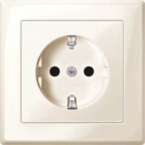 SCHUKO-Steckdose mit voller Abdeckplatte, BRS, Steckkl., weiß glänzend, M-SMART Merten MEG2300-1444