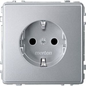 SCHUKO-Steckdose, erhöhter Berührungsschutz, Steckklemmen, aluminium, AQUADESIGN Merten MEG2300-7260