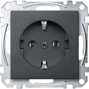 SCHUKO-Steckdose, Steckklemmen, anthrazit, System M Merten MEG2301-0414