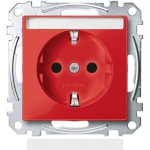 SCHUKO-Steckdose für Sonderstromkr. mit Schriftf., BRS, StK, rubinrot, System M Merten MEG2302-0306
