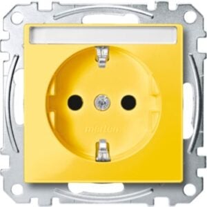 SCHUKO-Steckdose für Sonderstromkr. mit Schriftf., BRS, Steckkl., gelb, System M Merten MEG2302-0307