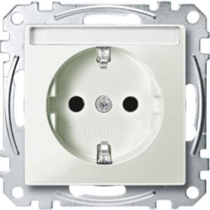 SCHUKO-Steckdose für Sonderstromkr. mit Schriftf., BRS, StK, lichtgrau, System M Merten MEG2302-0329