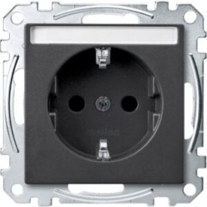SCHUKO-Steckdose mit Schriftfeld, BRS, Steckklemmen, anthrazit, System M Merten MEG2302-0414