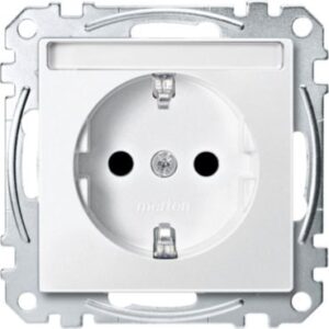 SCHUKO-Steckdose mit Schriftfeld, BRS, Steckklemmen, polarweiß, System M Merten MEG2302-0419