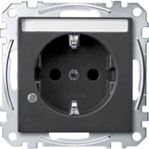 SCHUKO-Steckdose mit Ko.Licht und Schriftf., BRS, Steckkl., anthrazit, System M Merten MEG2303-0414