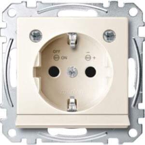 SCHUKO-Steckdose m. Lichtausl. u. LED-Bel.-Modul, BRS, StK, weiß glänz., Sys. M Merten MEG2304-0344