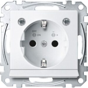 SCHUKO-Steckdose m. Lichtausl. u. LED-Bel.-Modul, BRS, StK, polarws., Sys. M Merten MEG2304-0419