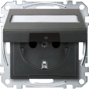 SCHUKO-Steckdose mit Klappd. und Schriftf., BRS, Steckkl., anthrazit, System M Merten MEG2312-0414