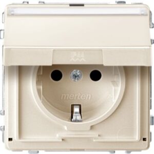 SCHUKO-Steckdose mit Klappd. und Schriftf., BRS, Steckklemmen, weiß, AQUADESIGN Merten MEG2312-7244
