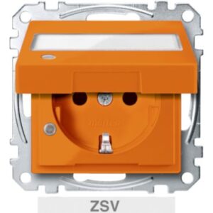 SCHUKO-Steckd.f.Sonderstr.kr.m.Klappd. Ko.Licht u.Schriftf. BRS,StK,ZSV,or.Sys.M Merten MEG2313-0302