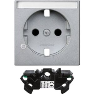 Erweiterungsset Kontrolllicht für SCHUKO-Steckdosen, aluminium, System M Merten MEG2333-0460