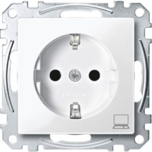 SCHUKO-Steckdose mit Kennz. Computer, BRS, StK, polarweiß glänzend, System M Merten MEG2350-0319