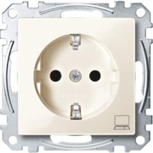 SCHUKO-Steckdose mit Kennz. Computer, BRS, Steckklemmen, weiß glänzend, System M Merten MEG2350-0344