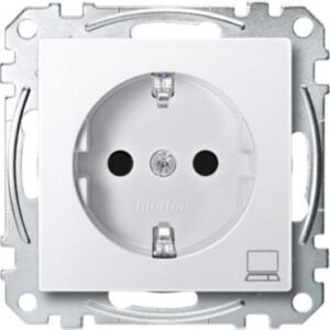 SCHUKO-Steckdose mit Kennz. Computer, BRS, Steckklemmen, polarweiß, System M Merten MEG2350-0419