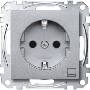 SCHUKO-Steckdose mit Kennz. Computer, BRS, Steckklemmen, aluminium, System M Merten MEG2350-0460