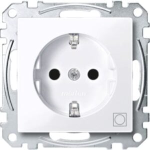 SCHUKO-Steckdose mit Kennz. Trockner, BRS, StK, aktivweiß glänzend, System M Merten MEG2351-0325