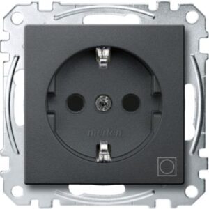 SCHUKO-Steckdose mit Kennz. Trockner, BRS, Steckklemmen, anthrazit, System M Merten MEG2351-0414
