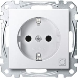 SCHUKO-Steckdose mit Kennz. Trockner, BRS, Steckklemmen, polarweiß, System M Merten MEG2351-0419