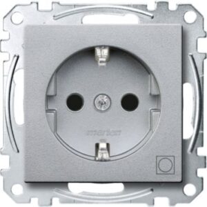 SCHUKO-Steckdose mit Kennz. Trockner, BRS, Steckklemmen, aluminium, System M Merten MEG2351-0460