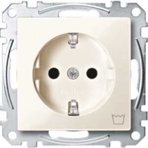 SCHUKO-Steckdose mit Kennz. Waschmaschine, BRS, StK, weiß glänzend, System M Merten MEG2352-0344