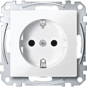 SCHUKO-Steckdose, BRS, Schraub-Liftklemmen, polarweiß glänzend, System M Merten MEG2400-0319