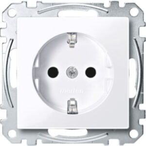 SCHUKO-Steckdose, BRS, Schraub-Liftklemmen, aktivweiß glänzend, System M Merten MEG2400-0325