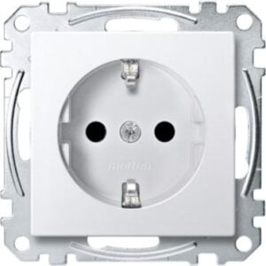 SCHUKO-Steckdose, BRS, Schraub-Liftklemmen, polarweiß, System M Merten MEG2400-0419