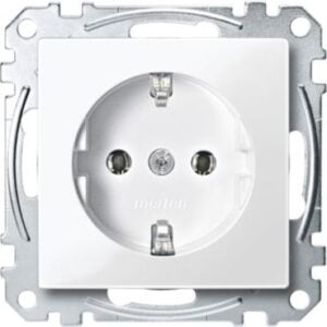 SCHUKO-Steckdose, Schraub-Liftklemmen, polarweiß glänzend, System M Merten MEG2401-0319