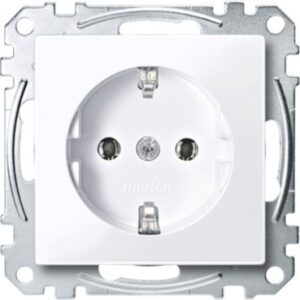 SCHUKO-Steckdose, Schraub-Liftklemmen, aktivweiß glänzend, System M Merten MEG2401-0325