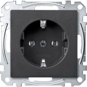 SCHUKO-Steckdose, Schraub-Liftklemmen, anthrazit, System M Merten MEG2401-0414